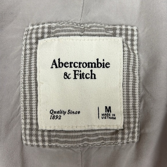 Abercrombie & Fitch Tartan Plaid Relaxed Single Breasted Blazer Jacket Medium - Picture 9 of 10